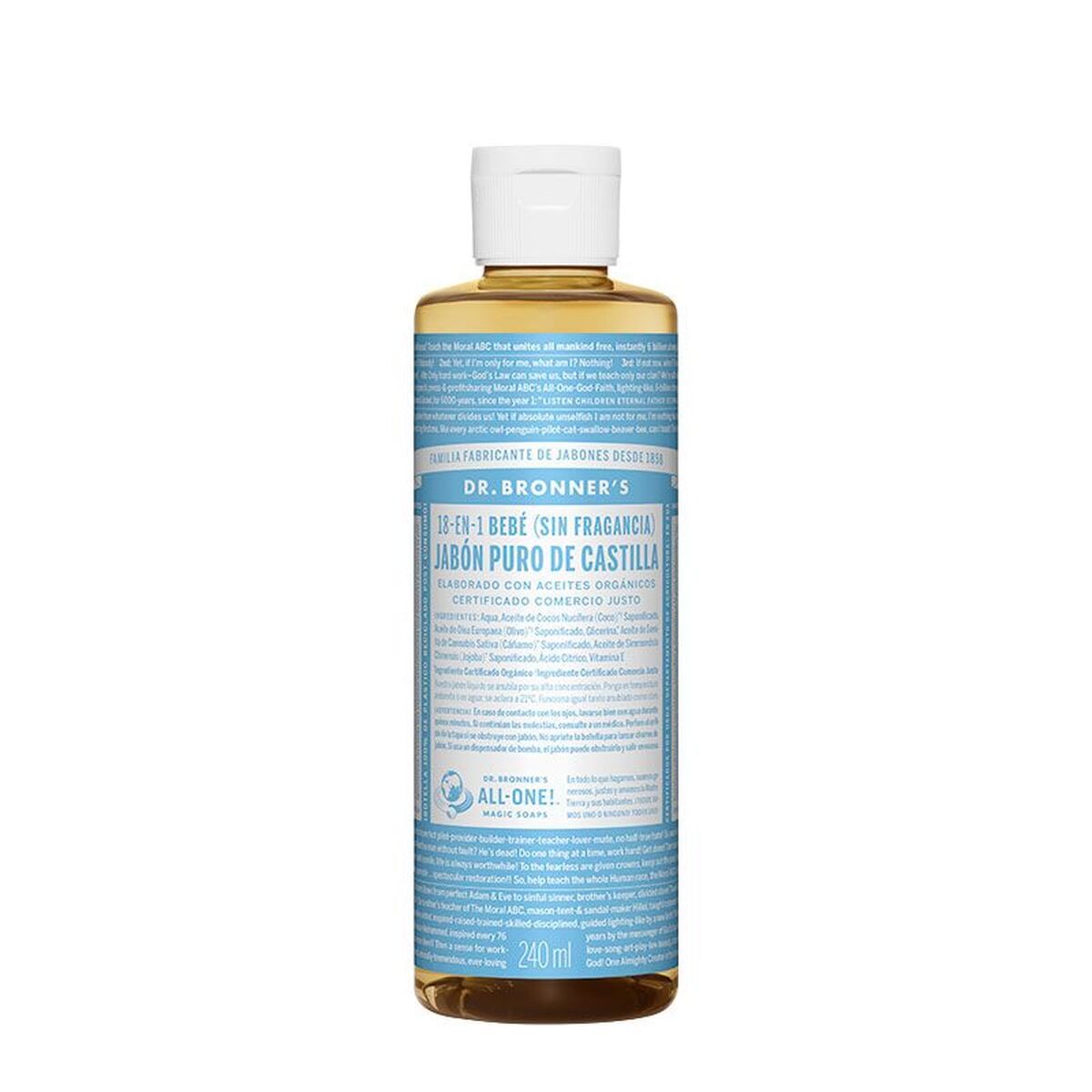 Vedel seep Dr Bronner's 240 ml Neutraalne